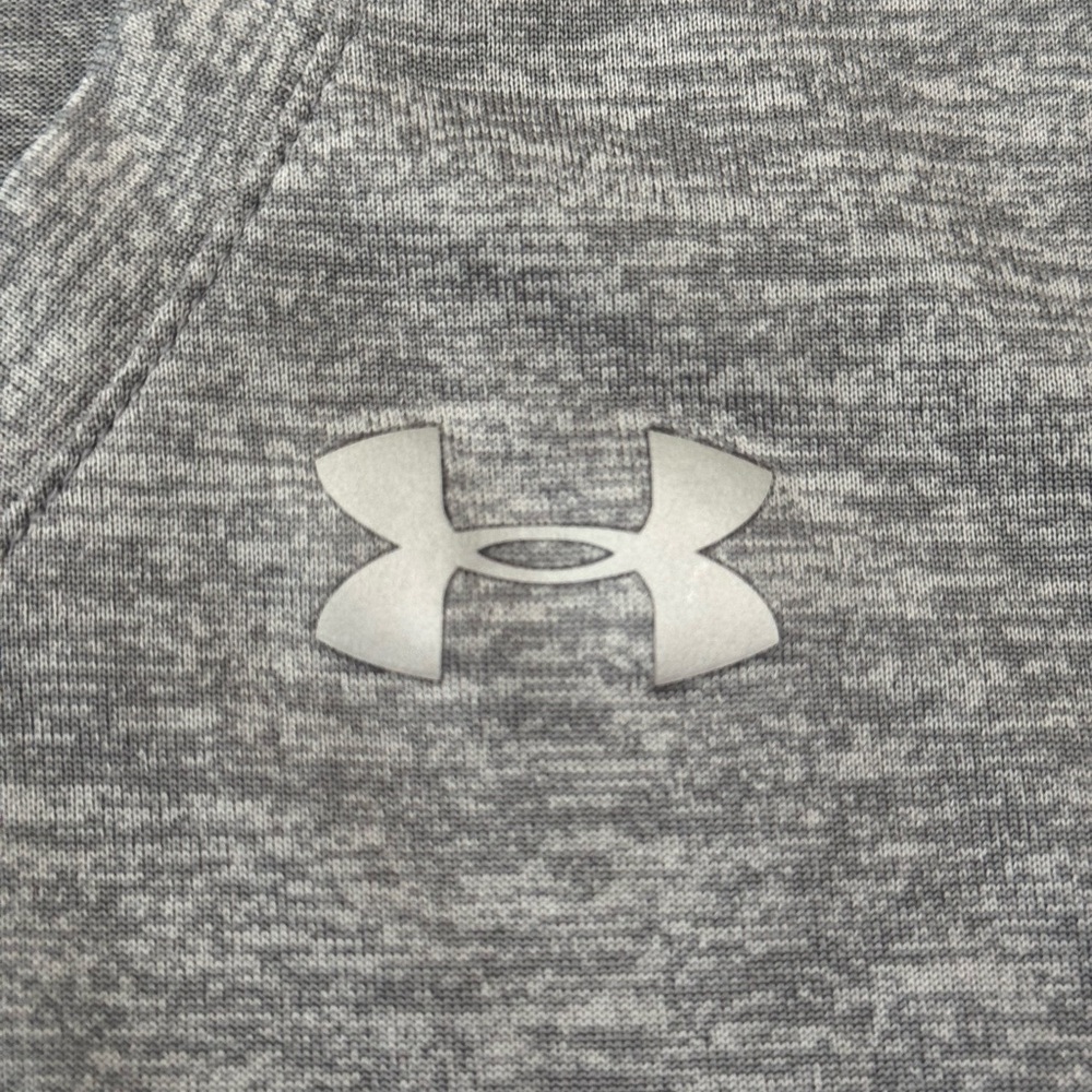 Under Armour T Shirt Women’s Small Gray HeatGear Semi Fitted V Neck Short Sleeve - Picture 4 of 8